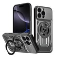 thumbnail image 1 of Military Grade Drop Impact for iPhone 12 Pro Max Case,Compatible with MagSafe 360 Metal Magnetic Rotating Ring Kickstand Holder Protective Armor Heavy Duty Shockproof Back Phone Case,Gray, 1 of 10