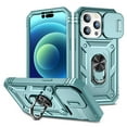 thumbnail image 1 of Military Grade Drop Impact for iPhone 16 Pro Camera Lens Slide Protection Case 360 Metal Rotating Ring Kickstand Holder Armor Shockproof Case For iPhone 16 Pro, Green, 1 of 11