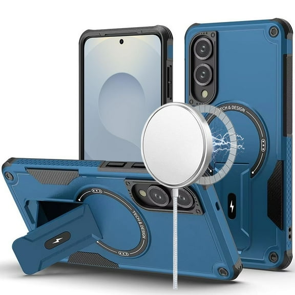 Military Grade HD Armor MagSafe Case with Kickstand for Samsung Galaxy S25 Edge - Blue