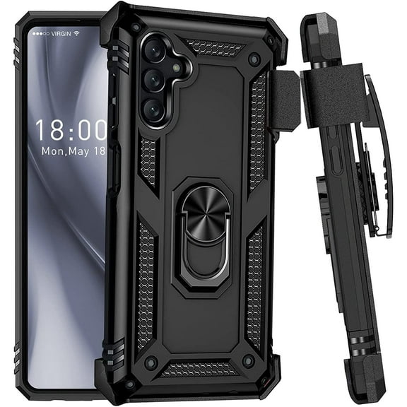 Military Grade Hybrid Case with Belt Clip Holster for Samsung Galaxy S25 - Black