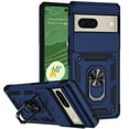 thumbnail image 1 of Military Grade Hybrid Case with Ring Grip and Camera Lens Protector for Google Pixel 7 - Blue, 1 of 3