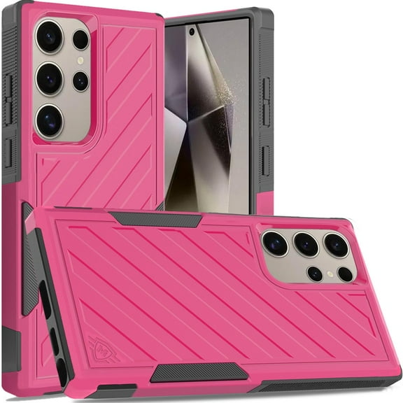 Military Grade Noble Hybrid Armor Case for Samsung Galaxy S25 Ultra - Hot Pink