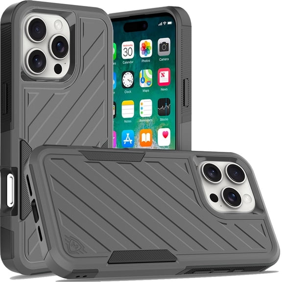 Military Grade Noble Hybrid Armor Case for iPhone 16 Pro - Grey