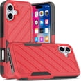 thumbnail image 1 of Military Grade Noble Hybrid Armor Case for iPhone 16 - Red, 1 of 5