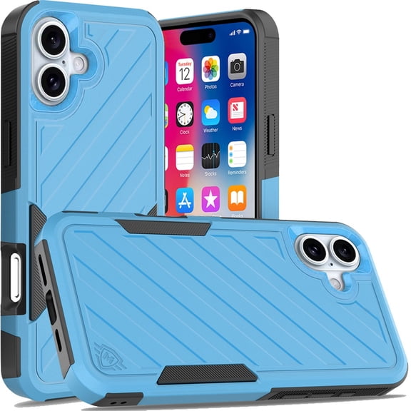 Military Grade Noble Hybrid Armor Case for iPhone 16 - Sky Blue