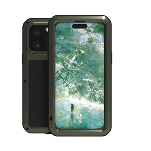 Military Grade Shockproof Case Cover for iPhone 15 Pro Max with Build in Screen Protector, Heavy Duty Protective Dustproof Three Layers Armor Phone Case for Apple iPhone 15 Pro Max,Green