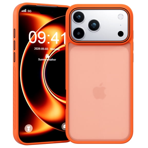 Military Grade Shockproof Clear Phone Case for Apple iPhone 17 Pro, Anti-Slip Large Cutout Matte Semi Transparent Protective Cover, Rugged Protective Cover Cases for Women Men