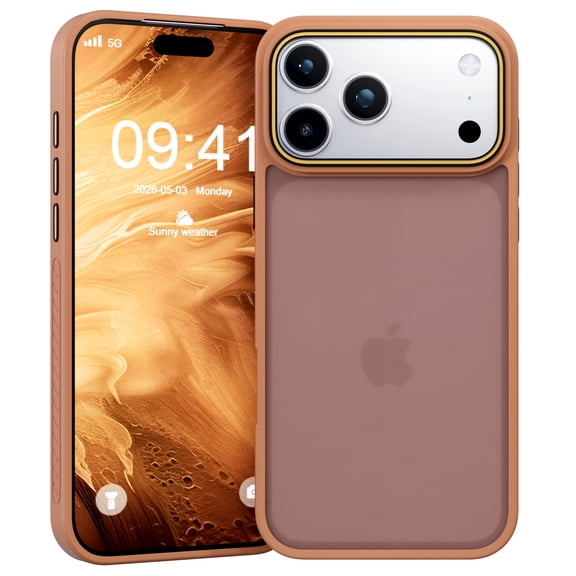 Military Grade Shockproof Clear Phone Case for Apple iPhone 17 Pro Max, Anti-Slip Large Cutout Matte Semi Transparent Protective Cover, Rugged Protective Cover Cases for Women Men