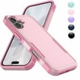 thumbnail image 1 of Military Grade Shockproof iPhone 17 Case,Dual Layer Full Body Protective Cover with Anti-Slip Grip & Raised Camera Heavy Duty Rugged Case- Pink, 1 of 6