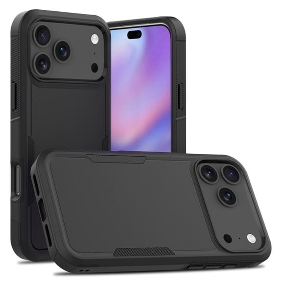 Military Grade TUFF Hybrid Armor Case for iPhone 17 Pro Max - Black