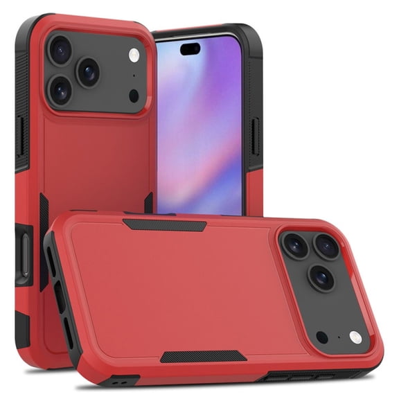 Military Grade TUFF Hybrid Armor Case for iPhone 17 Pro Max - Red