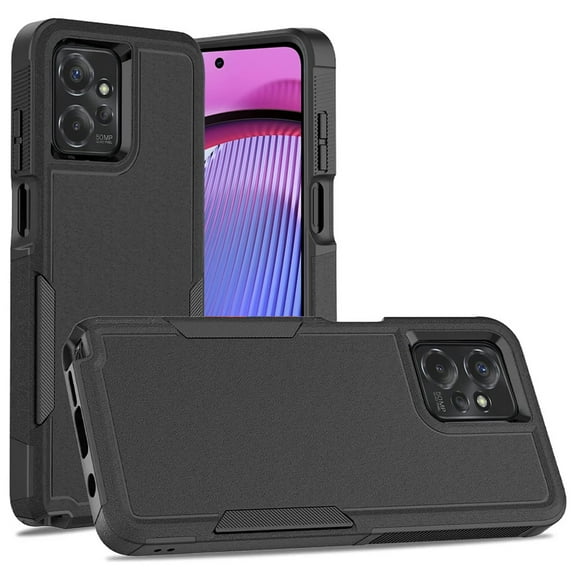 Military Grade TUFF Hybrid Case for Motorola Edge+ 2023 - Black