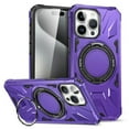 thumbnail image 1 of Military Grade TUFF MagSafe Case with Rotating Ring Stand for iPhone 15 Plus - Purple, 1 of 7