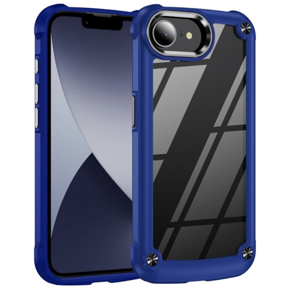 Military Grade Tough Shield Snap-on Transparent Case for iPhone 16e - Blue