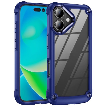 Military Grade Tough Shield Snap-on Transparent Case for iPhone 17 - Blue
