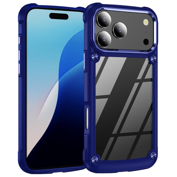 Military Grade Tough Shield Snap-on Transparent Case for iPhone 17 Pro - Blue