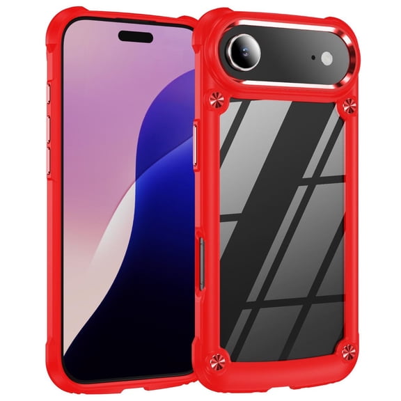 Military Grade Tough Shield Snap-on Transparent Case for iPhone Air - Red