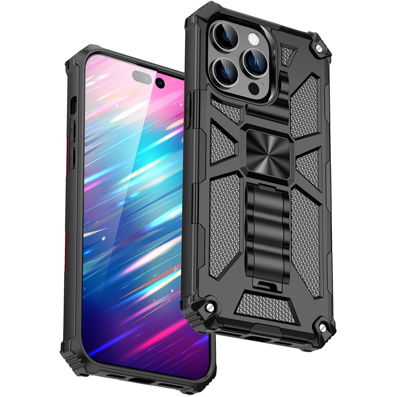 Military Grade Tough Ultra Rugged Hybrid Case with Kickstand for iPhone ...