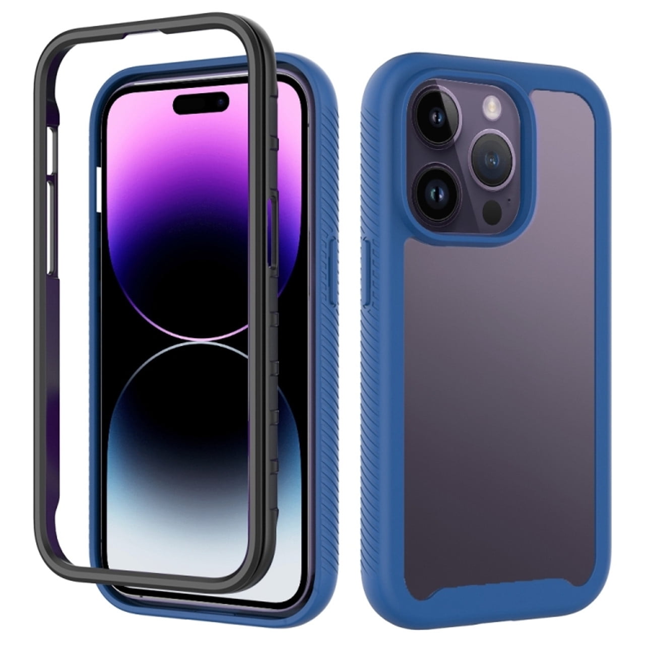 Military Grade Transparent Armor Case for iPhone 15 Pro Blue