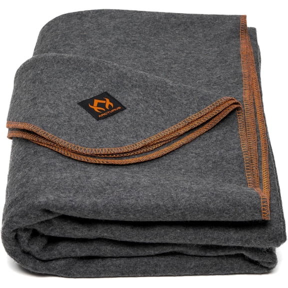 Military Gray Wool Blanket Large Size Warm Thick Washable for Outdoors Camping Stadium Picnics Travel Survival Kits
