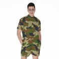 thumbnail image 1 of Military Green Camouflage Short Sleeve Men'S Rompers Casual Summer Jumpsuits Outfit, 1 of 4