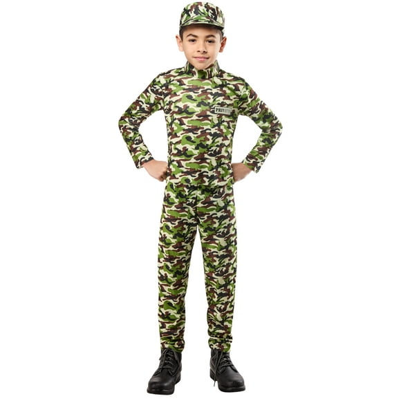 Way to Celebrate Military Soldier Costume for Children, Boys Small (Size 6-7)