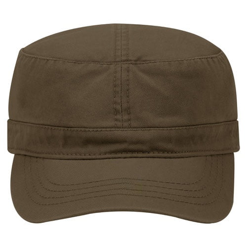 Military Hat-Garment Washed Superior Cotton Twill, Dark