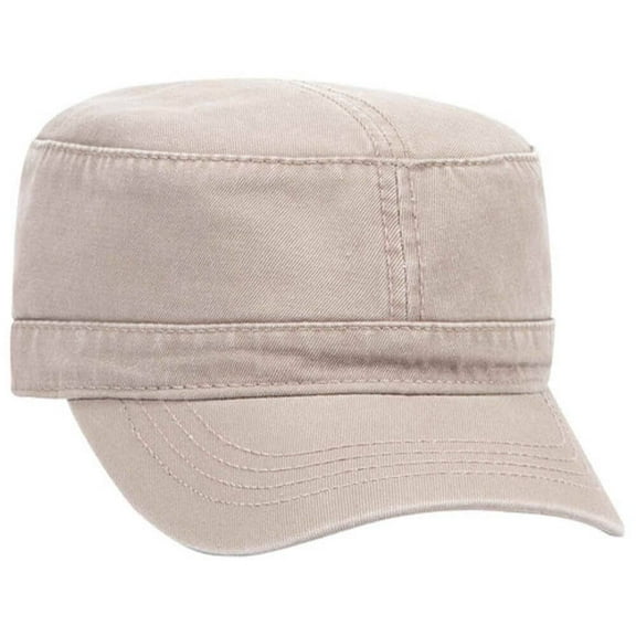 Military Hat-Garment Washed Superior Cotton Twill, Khaki