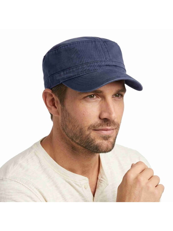 Unisex Garment Washed Cotton Twill Adjustable Military Hat Navy Blue One Size (Unisex)