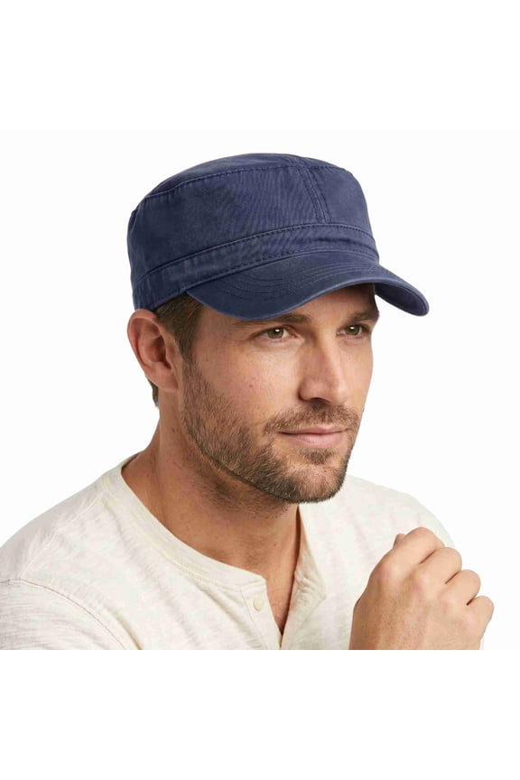 Unisex Garment Washed Cotton Twill Adjustable Military Hat Navy Blue One Size (Unisex)