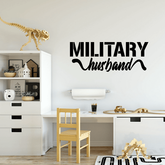 Military Husband - Signage Military Husband Army Soldiers Troops Vinyl Wall Art Sticker Wall Decal Home Room Bedroom Living Room Office Area Study Area Decoration Design Decor Size (4x10 inch)
