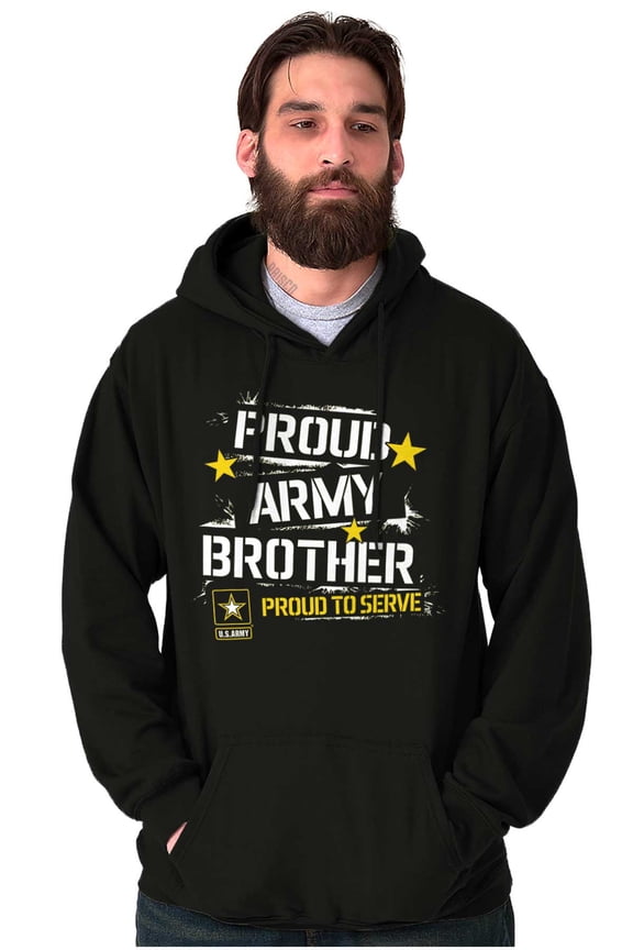 Military Logo Proud US Army Brother Hoodie Hooded Sweatshirt Men Brisco Brands S