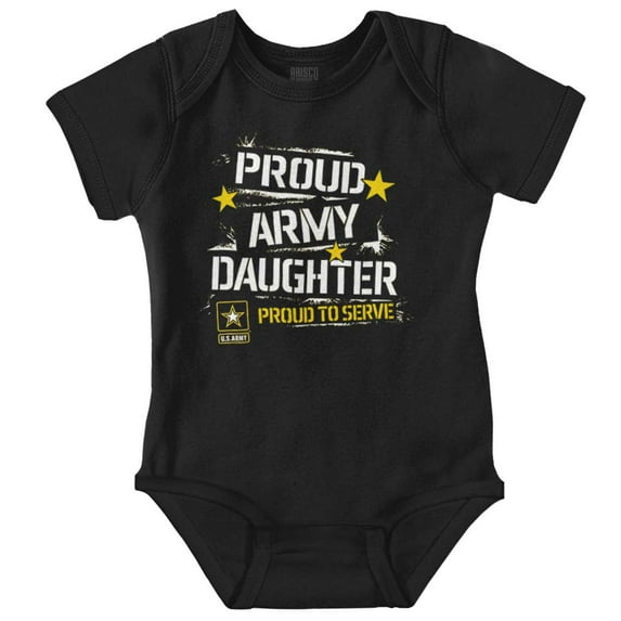 Military Logo Proud US Army Daughter Bodysuit Jumper Girls Infant Baby Brisco Brands NB