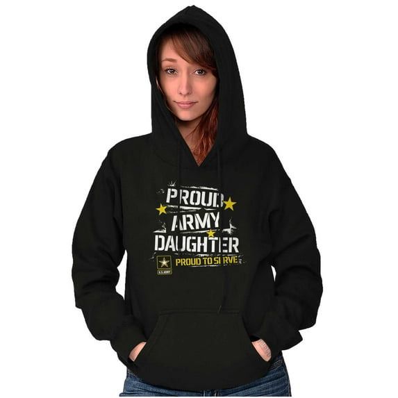 Military Logo Proud US Army Daughter Hoodie Sweatshirt Women Brisco Brands S