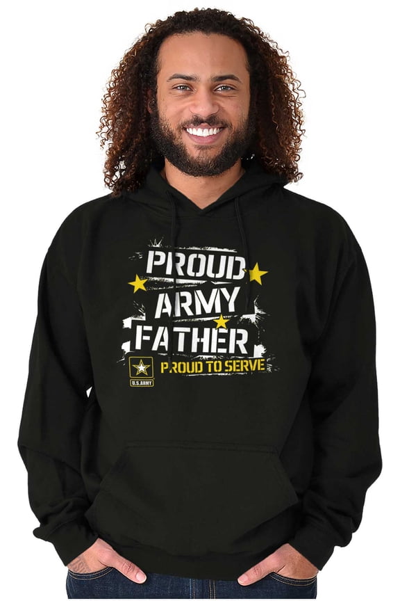 Military Logo Proud US Army Father Hoodie Hooded Sweatshirt Men Brisco Brands L