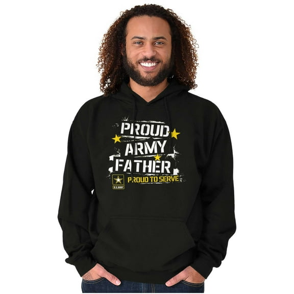 Military Logo Proud US Army Father Hoodie Hooded Sweatshirt Men Brisco Brands S