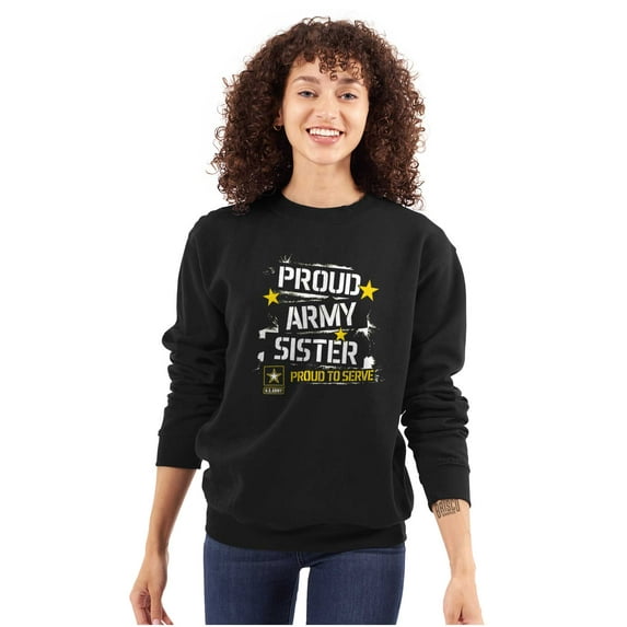 Military Logo Proud US Army Sister Women Crewneck Sweatshirt Brisco Brands M