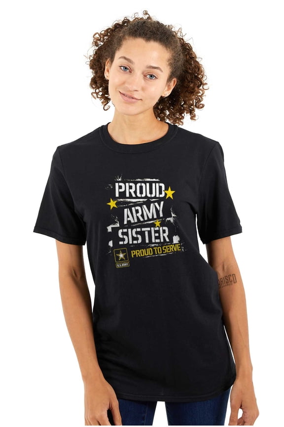 Military Logo Proud US Army Sister Women's Graphic T Shirt Tees Brisco Brands S