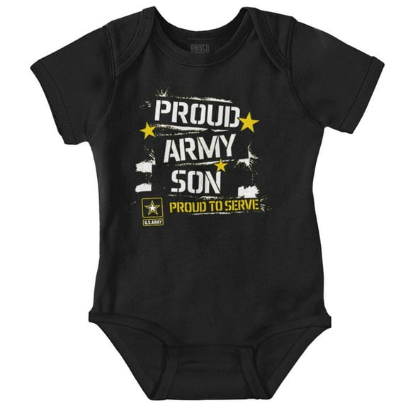 Military Logo Proud US Army Son Bodysuit Jumper Boys Infant Baby Brisco Brands NB