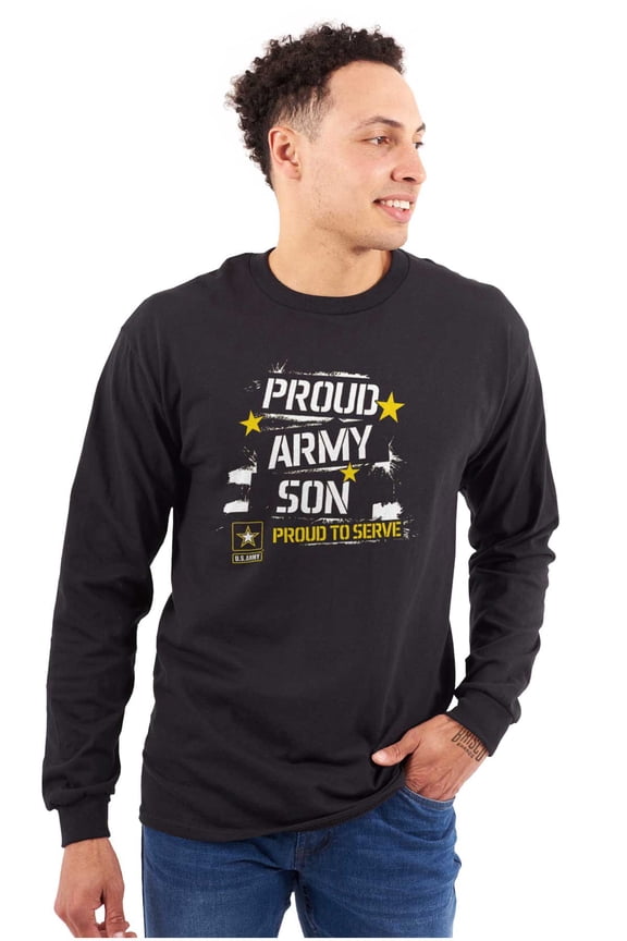 Military Logo Proud US Army Son Men Big & Tall Long Sleeve Tee Brisco Brands 3X