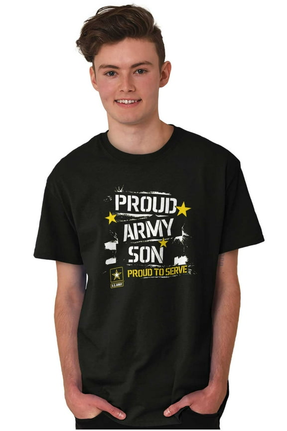 Military Logo Proud US Army Son Men's Graphic T Shirt Tees Brisco Brands S