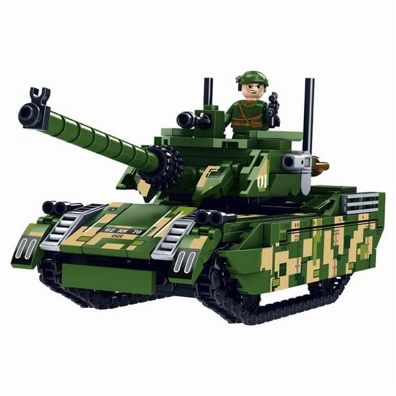 Military Main Battle Tank Vehicles WW2 Army Soldier Figures Building Blocks Kids Toys For Children Boy 