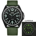 thumbnail image 1 of Military Mens Watch, Durable Quartz Sport Wrist Watch, Luminous Dial Date Nylon Strap Water Resistant Casual Timepiece, Green, 1 of 7