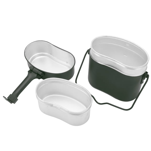 Military Mess Tin 3-in-1 Camping Lunch Box, Durable Food Grade Aluminum Camping Mess Kit for Outdoor Hiking and Backpacking