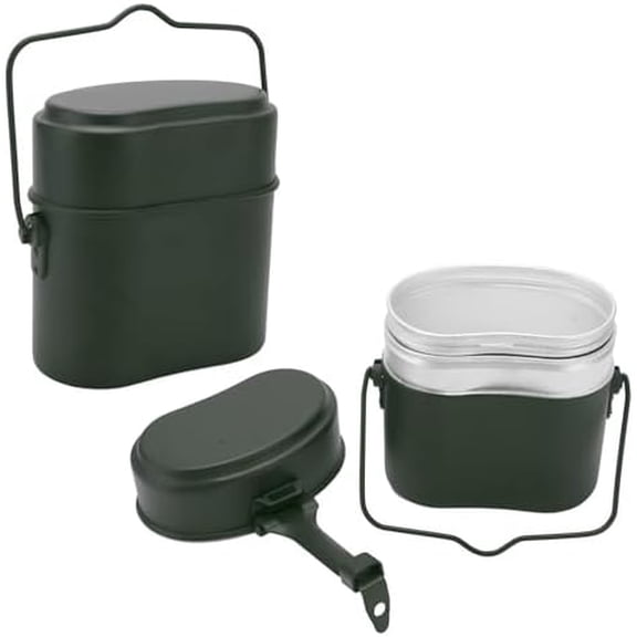 Military Mess Tin, Aluminium 180 Temperature Resistant Military Lunch Box Cookware Mess Kit Pots Pans Set for Outdoor Camping Hiking Picnic BBQ$$Sport & Recreation Other