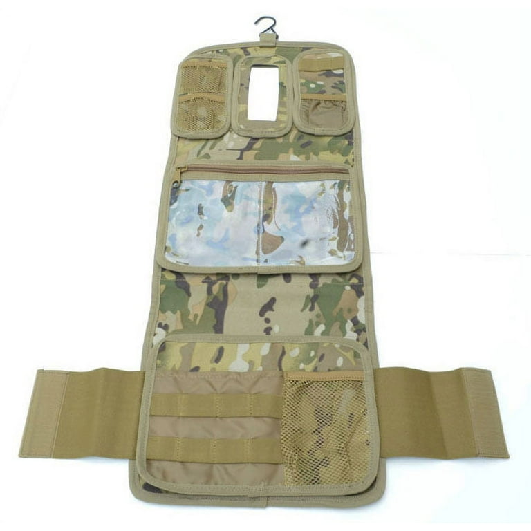 Military Molle Equipped Toiletry Bathroom Camping Travel Wash Kit Bag Multicam