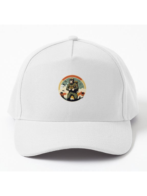 Military Monkey Elite Baseball Hat, Tactical Animal Character Graphic Design, Classic Cap