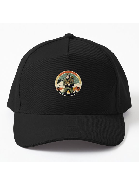 Military Monkey Elite Baseball Hat, Tactical Animal Character Graphic Design, Classic Cap