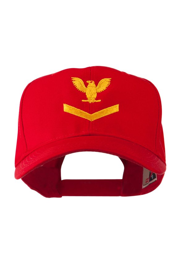 Military Naval Stripe with Eagle Emblem Embroidered Cap - Red OSFM
