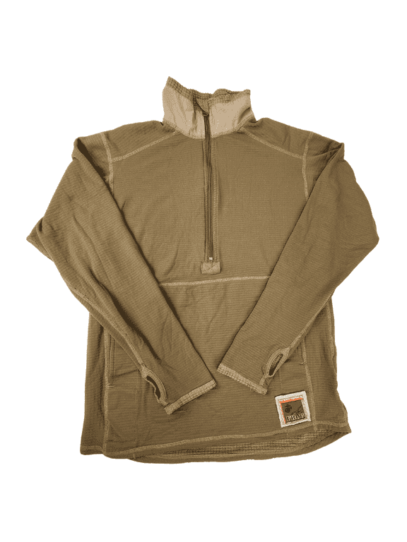Previously Issued Serviceable Medium/Long Coyote Brown Mid-Weight Grid Shirt